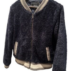 BNCI Navy Fleece Jacket with Striped Trim